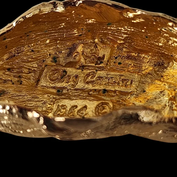 Vintage Oleg Cassini 1964 brooch peacock rhinestones and faux pearl gold  A0033 - Picture 4 of 16